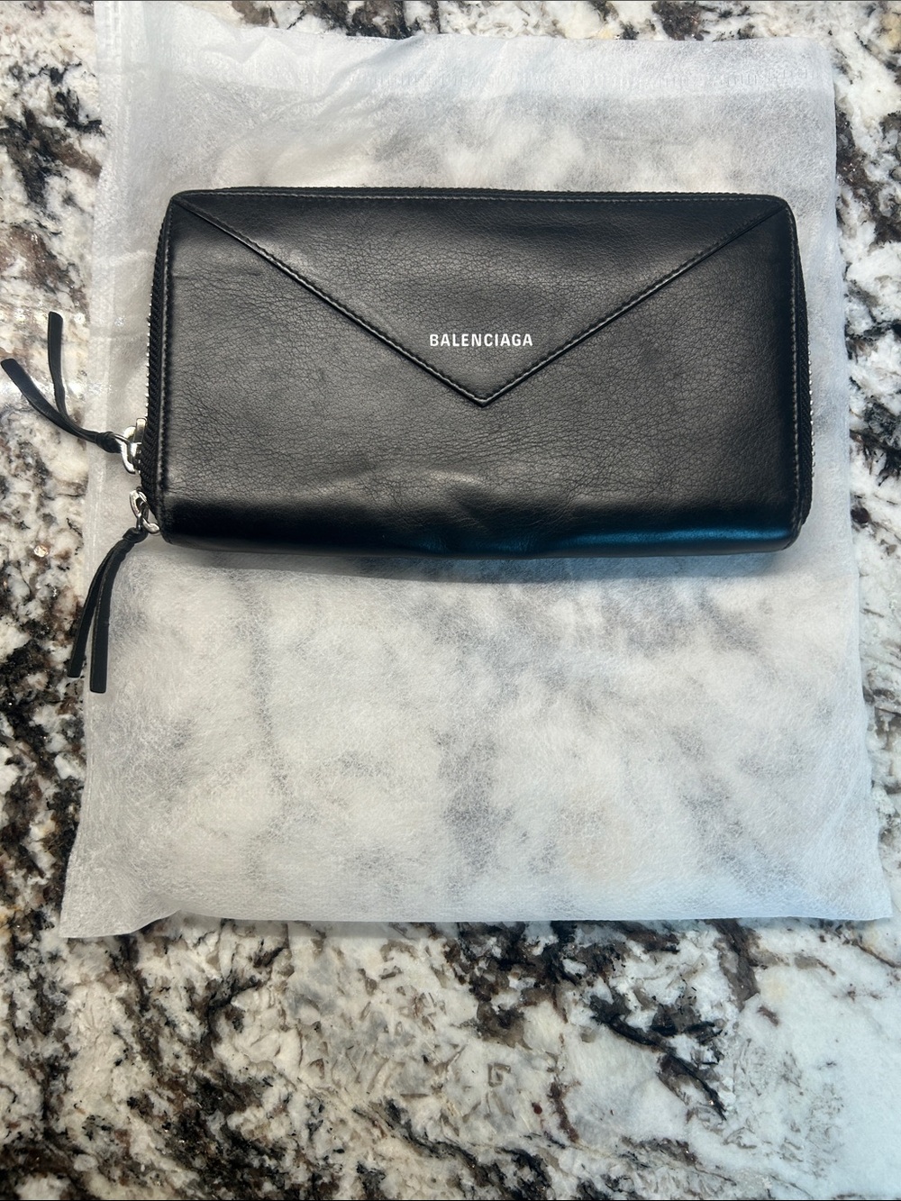 Balenciaga Black Leather Zip-Around Wallet with Envelope Flap - Picture 15 of 15